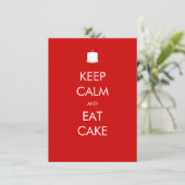Kalm eet Cake 50th Birthday Invitation Kaart (Staand voorkant)