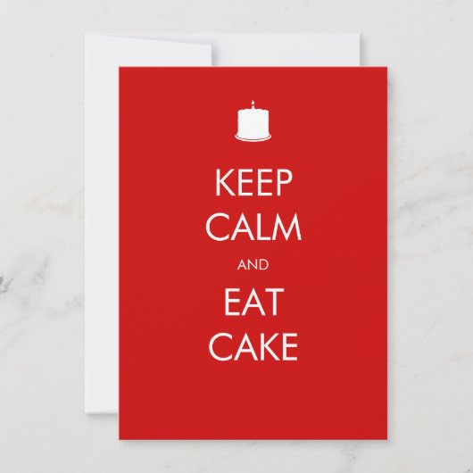 Kalm eet Cake 50th Birthday Invitation Kaart (Voorkant)