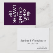 Kalm en advocaat omhoog houden (elke kleur) visitekaartje (Voorkant / Achterkant)