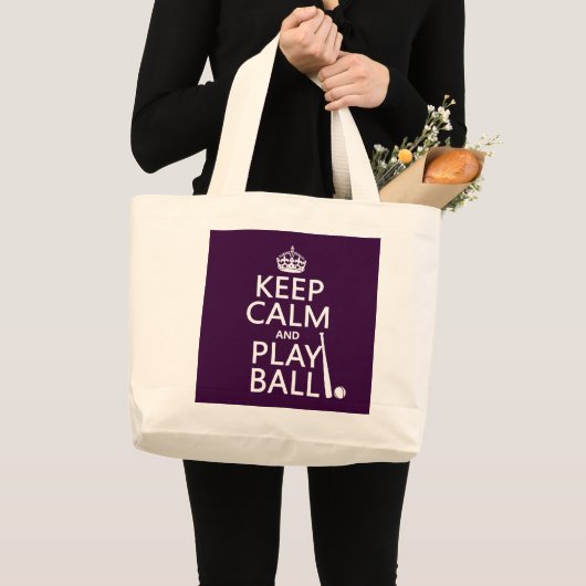 Kalm- en afspeelbalken houden (honkbal) (elke kleu grote tote bag (Voorkant (product))