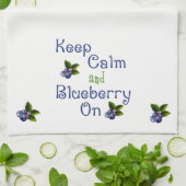 Kalm en bosbessen houden op keukenhanddoeken (Gevouwen)