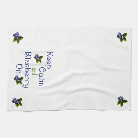 Kalm en bosbessen houden op keukenhanddoeken (Horizontaal)