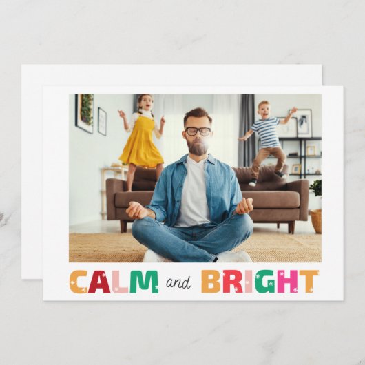 Kalm en Bright Funny Family Feestdagenkaart (Voorkant / Achterkant)