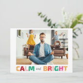 Kalm en Bright Funny Family Feestdagenkaart (Staand voorkant)