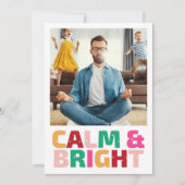 Kalm en Bright Funny Family Feestdagenkaart (Voorkant)