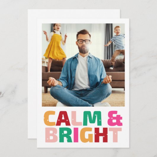 Kalm en Bright Funny Family Feestdagenkaart (Voorkant / Achterkant)