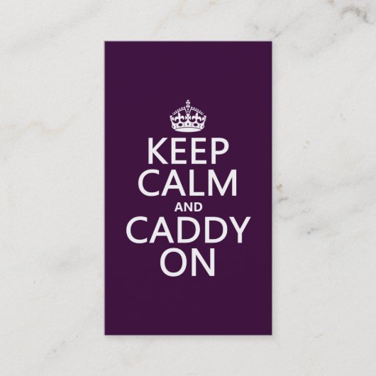 Kalm en Caddy aan, Golf. Visitekaartje (Voorkant)