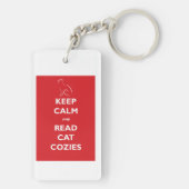 Kalm en cat cozies Acryl Sleutelhanger houden (achterkant)