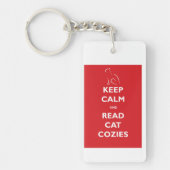 Kalm en cat cozies Acryl Sleutelhanger houden (Voorkant)