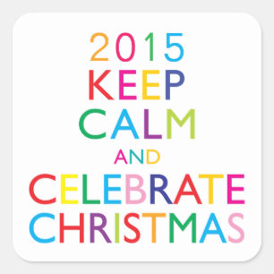 KALM EN CELEBRATE CHRISTMAS BEWAREN - sjabloon jaa Vierkante Sticker