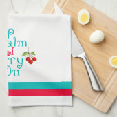 Kalm en Cherry houden op keukenhanddoeken (Quarter Fold)