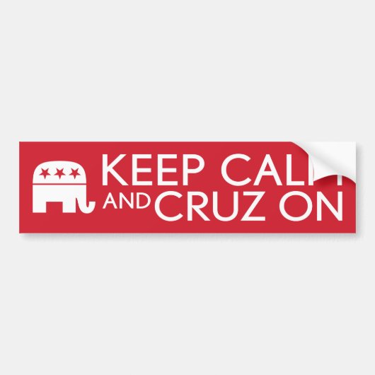 Kalm en Cruz houden op 2016 Bumpersticker (Voorkant)