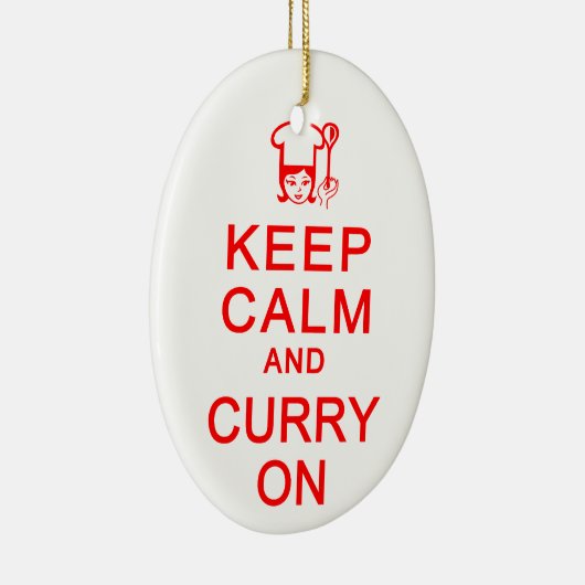 Kalm en curry houden op sierplaats - pas aan keramisch ornament (Rechts)