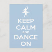 Kalm en dans houden op blauw Briefkaart (Voorkant)