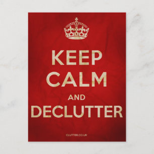 Kalm en declutter briefkaart houden