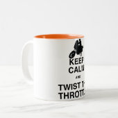 Kalm en draai de schroef rond - Cruiser/Harley Tweekleurige Koffiemok (Voorkant links)