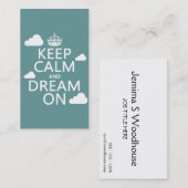 Kalm en droog houden (wolken) - alle kleuren visitekaartje (Voorkant / Achterkant)