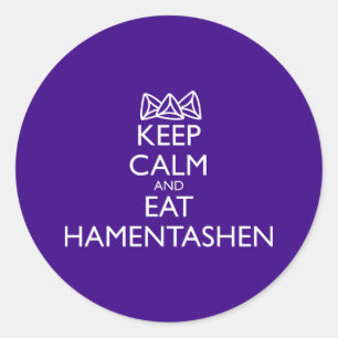 KALM EN EAT HAMENTASHEN BEWAREN RONDE STICKER