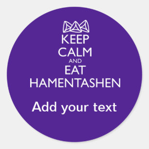 KALM EN EAT HAMENTASHEN BEWAREN RONDE STICKER
