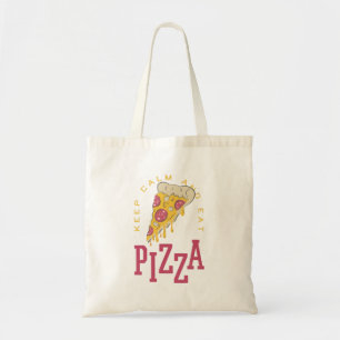 KALM EN EAT PIZZA HOUDEN - FUNNY TOTE BAG