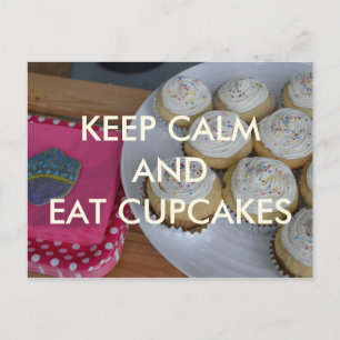 Kalm en eet Briefkaart Cupcakes