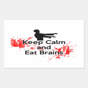 Kalm- en etenhersenen houden - Zombie Rechthoekige Sticker