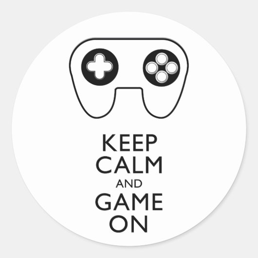 KALM EN GAME AAN - GAMPAD BEWAREN RONDE STICKER (Voorkant)