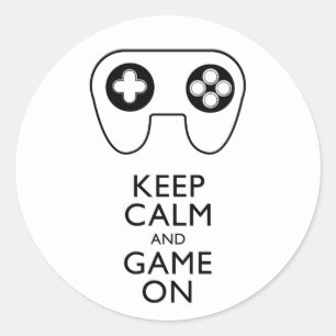 KALM EN GAME AAN - GAMPAD BEWAREN RONDE STICKER