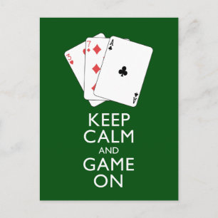 KALM EN GAME ON-Card games BEHOUDEN Briefkaart