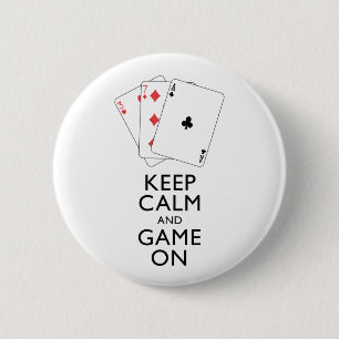 KALM EN GAME ON-Card games BEHOUDEN Ronde Button 5,7 Cm