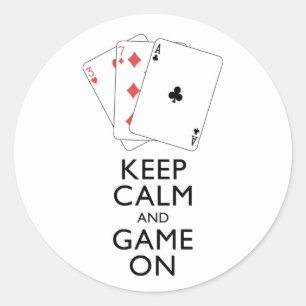 KALM EN GAME ON-Card games BEHOUDEN Ronde Sticker