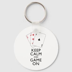 KALM EN GAME ON-Card games BEHOUDEN Sleutelhanger