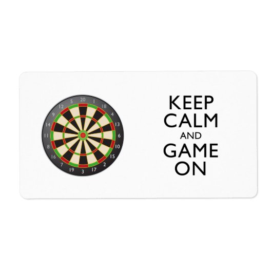 KALM EN GAME OP DE Dart Board BEHOUDEN Etiket (Voorkant)