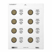 KALM EN GAME OP DE Dart Board BEHOUDEN Etiket (Full Sheet)