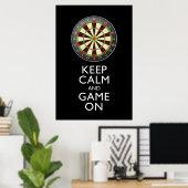 KALM EN GAME OP DE Dart Board BEHOUDEN Poster (Thuiskantoor)