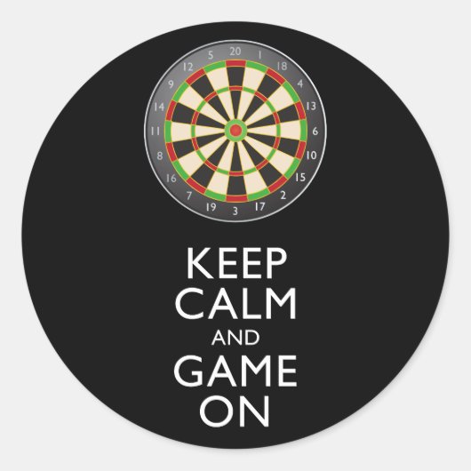 KALM EN GAME OP DE Dart Board BEHOUDEN Ronde Sticker (Voorkant)