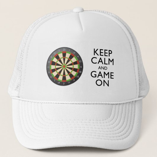 KALM EN GAME OP DE Dart Board BEHOUDEN Trucker Pet (Voorkant)
