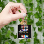 Kalm en gok houden op Slot Machine Sleutelhanger (Hand)