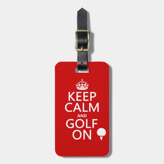Kalm en Golf blijven - verkrijgbaar in alle kleure Bagagelabel (Voorkant verticaal)