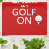 Kalm en Golf blijven - verkrijgbaar in alle kleure Theedoek (Gevouwen)