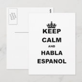 KALM EN HABLA ESPANOL HOUDEN BRIEFKAART (Voorkant / Achterkant)