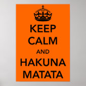 Kalm en Hakuna Matata Poster houden (Voorkant)