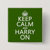Kalm en Harry aan (elke kleur) Vierkante Button 5,1 Cm (Voorkant)