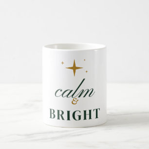 Kalm en helder elegante kerstster typografie koffiemok