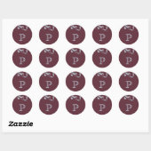 Kalm en Helder | Monogram Kerststicker Ronde Sticker (Vel)