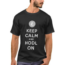 Kalm en hodl houden op T-shirt van de Litecoin