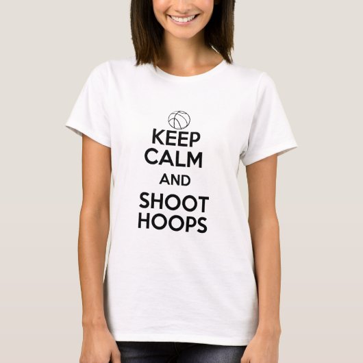 Kalm en hoot hoops houden t-shirt (Voorkant)