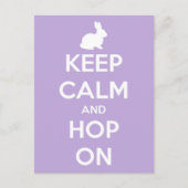 Kalm en hop houden op lavender en wit briefkaart (Voorkant)