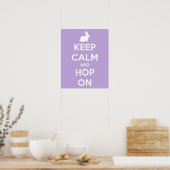 Kalm en hop houden op lavender en wit poster (Keuken)