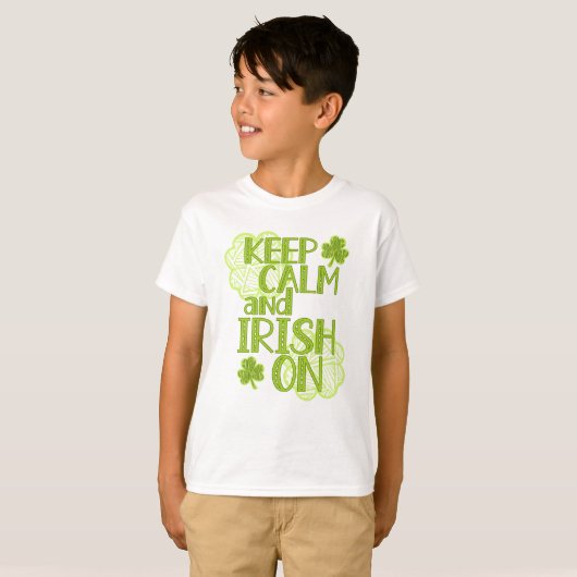 Kalm en Iers houden op Fun St. Patrick's Day T-shirt (Voorkant volledig)